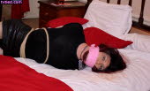 taped up and left, Transvestites bound, gagged, hogtied and left. Tie me up and leave me trannie bondage