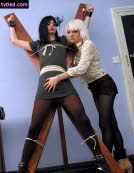 Sissy girls bound by dominant women, bondage tie up and tease