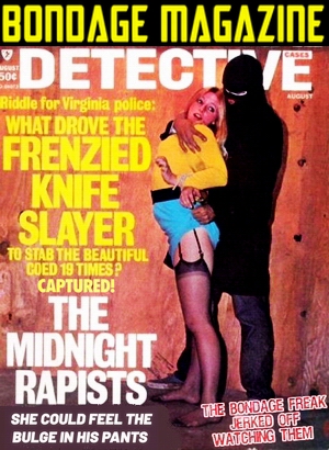 bondage magazine call girl abducted tied up bound and gagged 1970s images sleazy sex worker in trashy silk stockings suspenders vintage bondage classics horny women kidnapped tied up and left alone