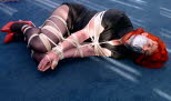 Transsexual in roped and mouth taped up tight - bound and helpless