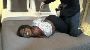 trussedup.com - Ebony rope bondage dream girl Black Glitter 30 minute exclusive video thumbnail