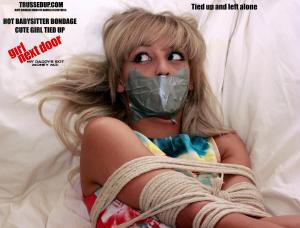 trussedup.com - cute babysitter bondage hot girl bound duct tape gagged FiFi tied up thumbnail