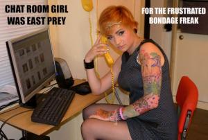 trussedup.com - vixen sex chat room office girl tied up gagged hogtied to a chair thumbnail